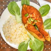 Tandoori Fish · Fresh fish marinated in herbs and spices then barbequed to perfection.