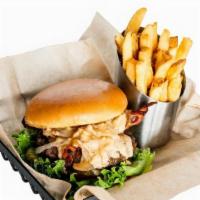 Chesapeake Burger · Old Bay®, world famous crab dip, bacon, American cheese