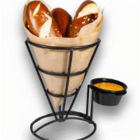 Bavarian Pretzel Sticks · Oven-baked, soft, your choice of dipping sauce