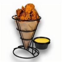 Hand Breaded Chicken Tenders · 100% all-natural chicken, your choice of dipping sauce