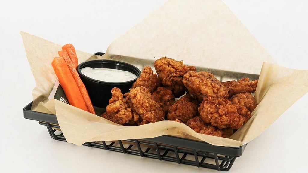 Boneless Wings (Select Quantity) · Our famous boneless chicken wings.  Served with celery and your choice of bleu cheese or ranch dressing