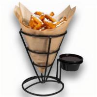 Funnel Cake Fries · Powdered sugar, chocolate dipping sauce