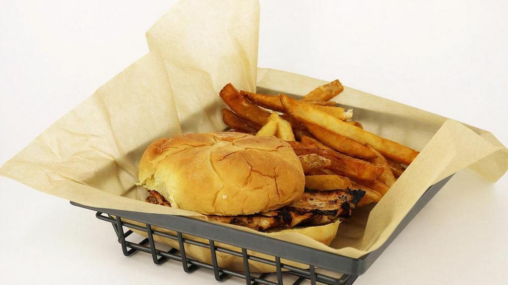 Grilled Chicken Breast · 100% All-Natural chicken breast served on a Le Bus Bakery brioche bun