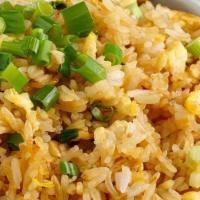 Plain Fried Rice · Plain fried rice with scallion and egg.