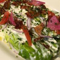 Wedge Salad · Blue Cheese Sauce, Crispy Bacon
Salmon + $16  |  Chicken + $10