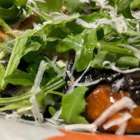Woodland Mushroom Salad (Appetizer) · Truffle Dressing, Fresh Mint, Parmesan, Arugula
