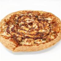 Bbq Chicken Naanizza · Stuffed with blended cheese and topped with BBQ sauce and chicken.