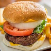 Beef Burger (8 Oz) · Eight ounces classic burger on a brioche bun.