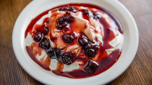 Greek Yogurt · Vegetarian, gluten-free. Greek yogurt served with honey and walnuts or sweet cherries.