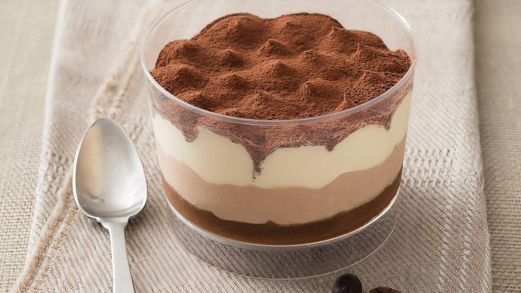 Tiramisu · Introducing our new Tiramisu. This delicious coffee-flavored dessert features a light sponge base and layers of Zabaione cream topped with a sprinkling of cocoa powder.