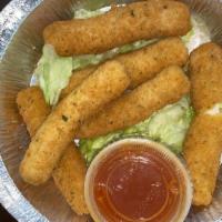 6 Mozzarella Sticks · Served with tomato sauce.