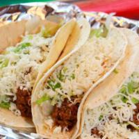 Order Of Soft Tacos (3) · tacos wrapped on a flour tortillas