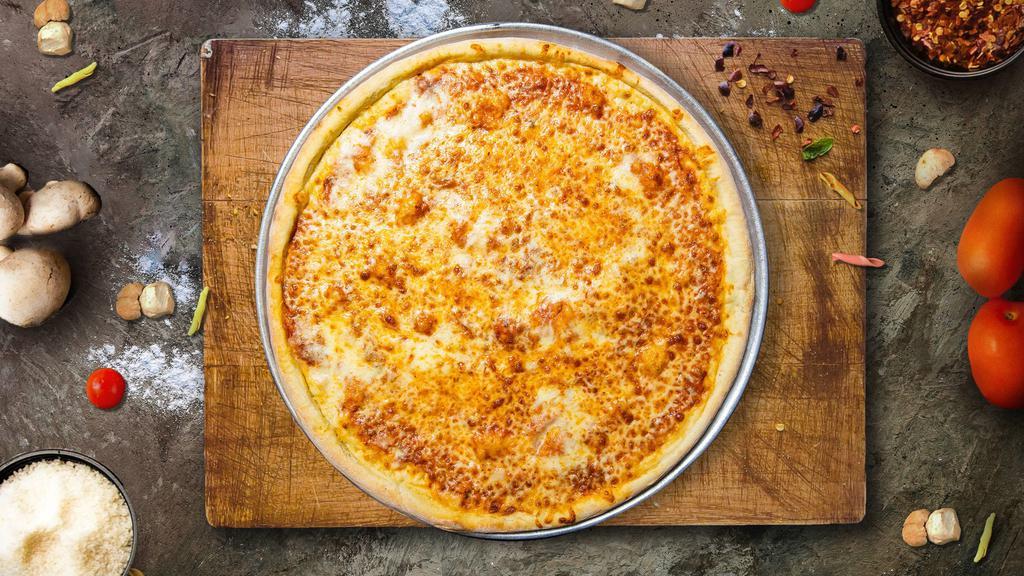 Cheese Pizza · Fresh tomato sauce, and shredded mozzarella and baked on a hand-tossed dough.