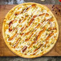 Bacon Pizza · Bacon and cheese baked on a hand-tossed dough.