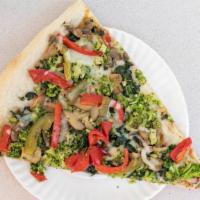 Veggie Pie · Spinach, broccoli, mushroombell pepper and onions.