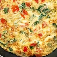 Vegetable Omelette · Two eggs, onions, tomatoes, green peppers.