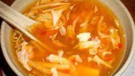 Hot & Sour Soup · Spicy. Served with crispy noodle.