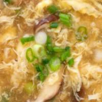 Chicken Egg Drop Soup · Served with crispy noodle.
