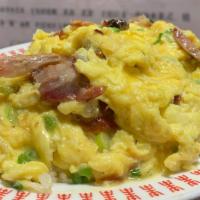 D7 Roasted Pork With Soft Scrambled Eggs On Rice / 叉燒炒滑蛋飯 · 