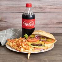 Classic 80 Oz. Cheeseburger With Fries · 