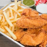 6 Pieces Chicken Tenders With Fries & Soda · Six pieces chicken tenders with fries and soda for two people.