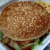 Cheeseburger (Combo) · Mayonnaise, Cheese, lettuce, tomato, onion, pickles, ketchup.