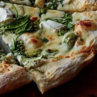 Bianca Verde (Vegetarian, No Red Sauce) Large Pie · Spinach, garlic, mozzarella and ricotta cheeses.