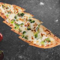 Chicken Broccoli Pide · Oven roasted chicken breast with shredded mozzarella cheese and fresh broccolis.