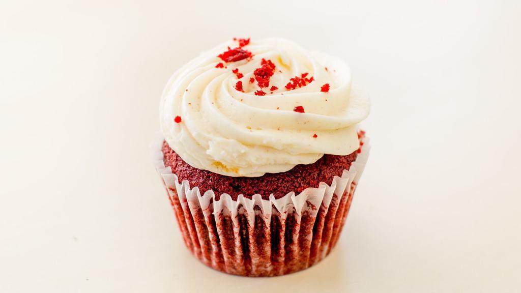 Red Velvet · With cream cheese frosting.