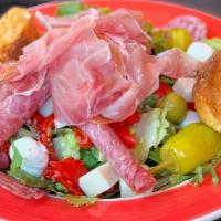 Antipasto Salad · Provolone cheese, soppressata, genoa salami, prosciutto di parma, fresh mozzarella, stuffed ...
