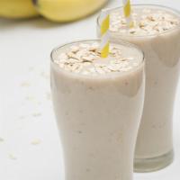 Powerhouse Smoothie · Refreshing smoothie made with banana, almond butter, vanilla protein, agave and almond milk.