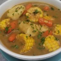 Heat Corn Soup · May contain corn, baby carrots, eddoes, celery