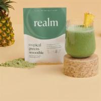 Realm Tropical Greens Smoothie · Refreshing tropical vibes with coconut, pineapple flavors and an earthy finish.