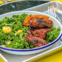 Casamance Kale Salad Bowl (Gf) (V) · Kale, Fonio, Mango, Tomatoes, Onions with Moringa-Ginger Vinaigrette.  (Gluten Free, Vegan)....