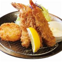 Croquette & Shrimp Tempura コロッケとエビの天ぷら · 