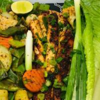 Grilled Salmon With Side Vegetables · 