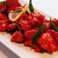 Chilly Chicken · Boneless cubes of chicken, with indo Chinese chilly sauce.