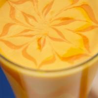 Mango Lassi · Refreshing drink with mangos and homemade yogurt.