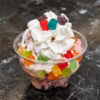 Bears Over The Moon · Cotton Candy Ice Cream with marshmallow sauce, whipped cream and gummy bears.