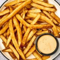 Handcut Fries · Fresh cut Idaho potato with kosher salt.