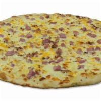 Breakfast Pizza With Ham, Bacon And Eggs 14
