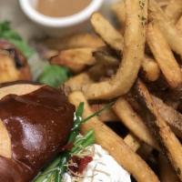 Brunch Burger · Caramelized onions portabella mushrooms roasted red peppers, karon goat cheese 8 oz. Hand pr...