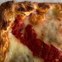 Sicilian Slice · Square Slice of our crunchy, crusty  Sicilian Pizza!!