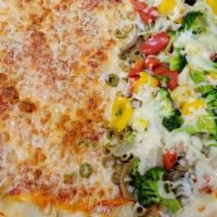 Half & Half Pizza Pie · Half & Half Pie - Just like it sounds!! Each half (4 slices) with a topping, the other half ...