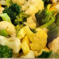 Roasted Mixed Vegetables (Small) · Broccoli, Peppers, Zucchini, Cauliflower.