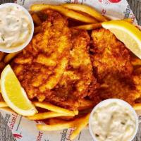Fish & Chips · Haddock, lightly breaded and fried, served with fries, lemon, and housemade tartar sauce