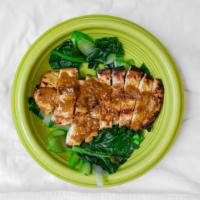 Chicken Peanut · Grilled marinated chicken breast with peanut sauce served over watercress. Entrées do not in...
