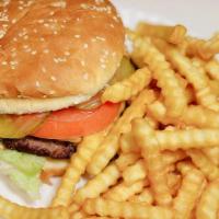 #7 Cheese Burger · With French Fries & Can Soda