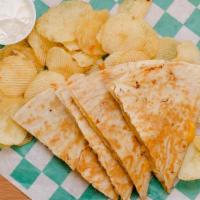 Quesadillas · Served with sour cream or salsa.
