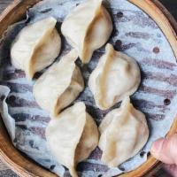 Beef & Cilantro Dumpling · 6 pieces per order. NOTE:. All dumplings are cooked fresh to order and take a minimum of 10 ...